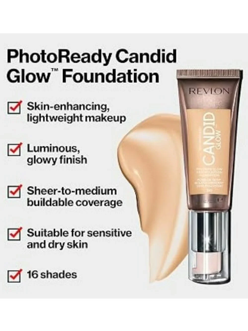 Revlon PhotoReady Candid Glow Moisture Glow Anti-Pollution Foundation 340 True B